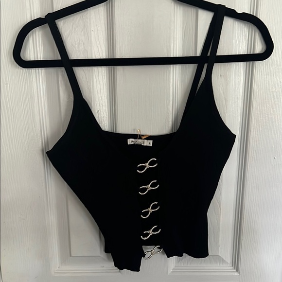 Immodel by HWA Tops - Black Fitted Bustier Crop Top
